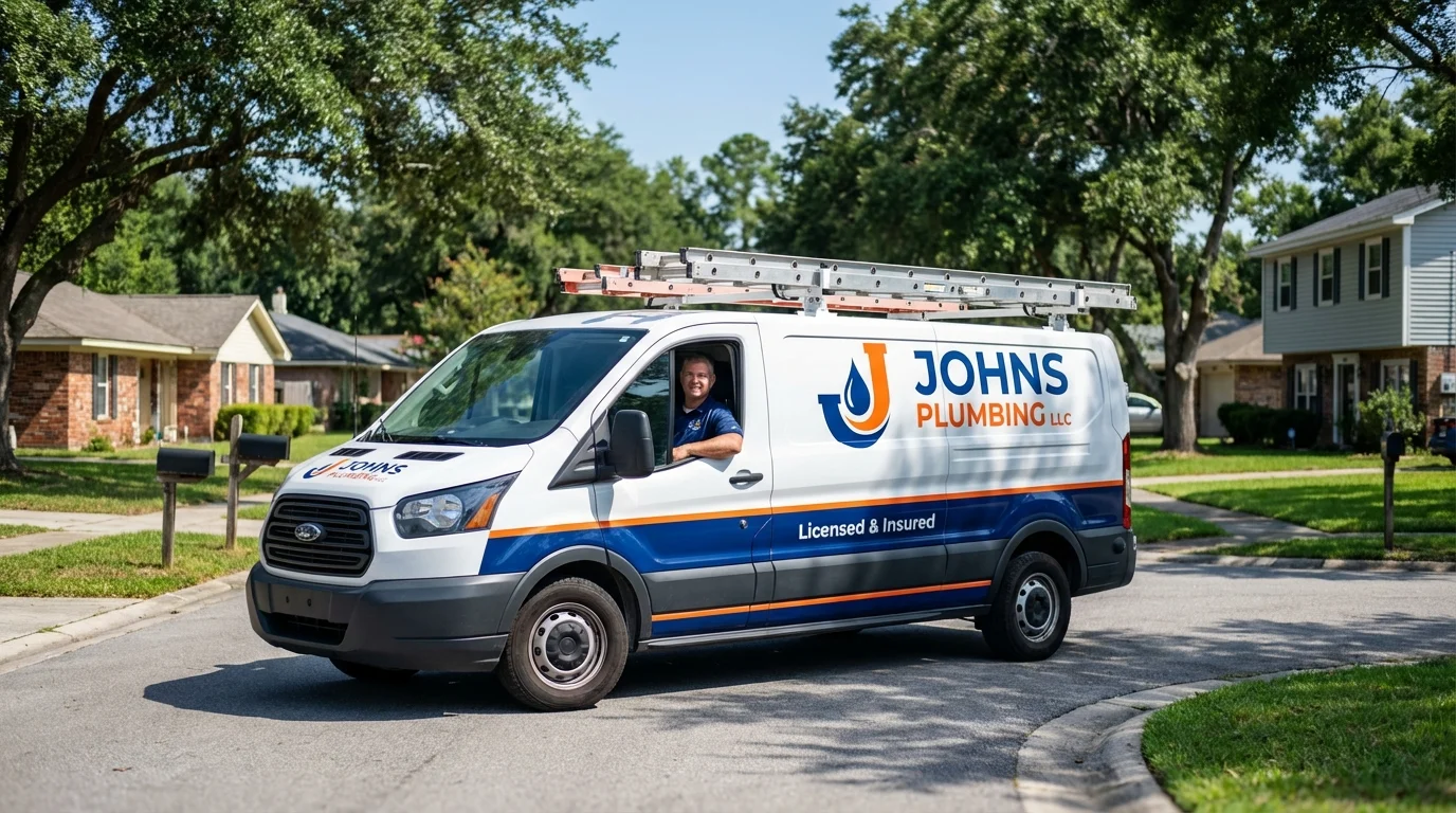 Johns Plumbing LLC service van in Beech Grove, IN